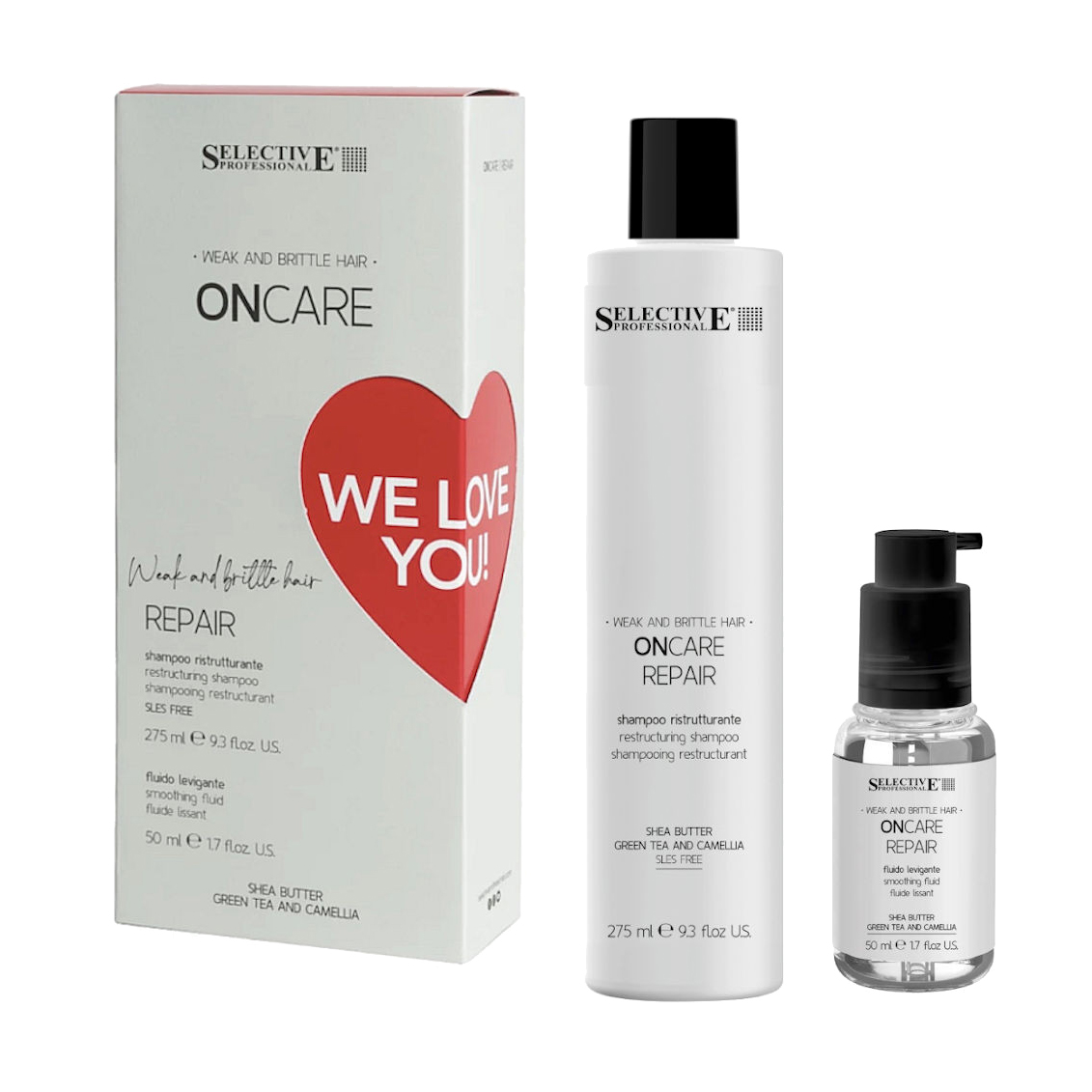 Набір для волосся Selective Professional We Love You Repair Kit (шампунь, 275 мл + флюїд, 50 мл)